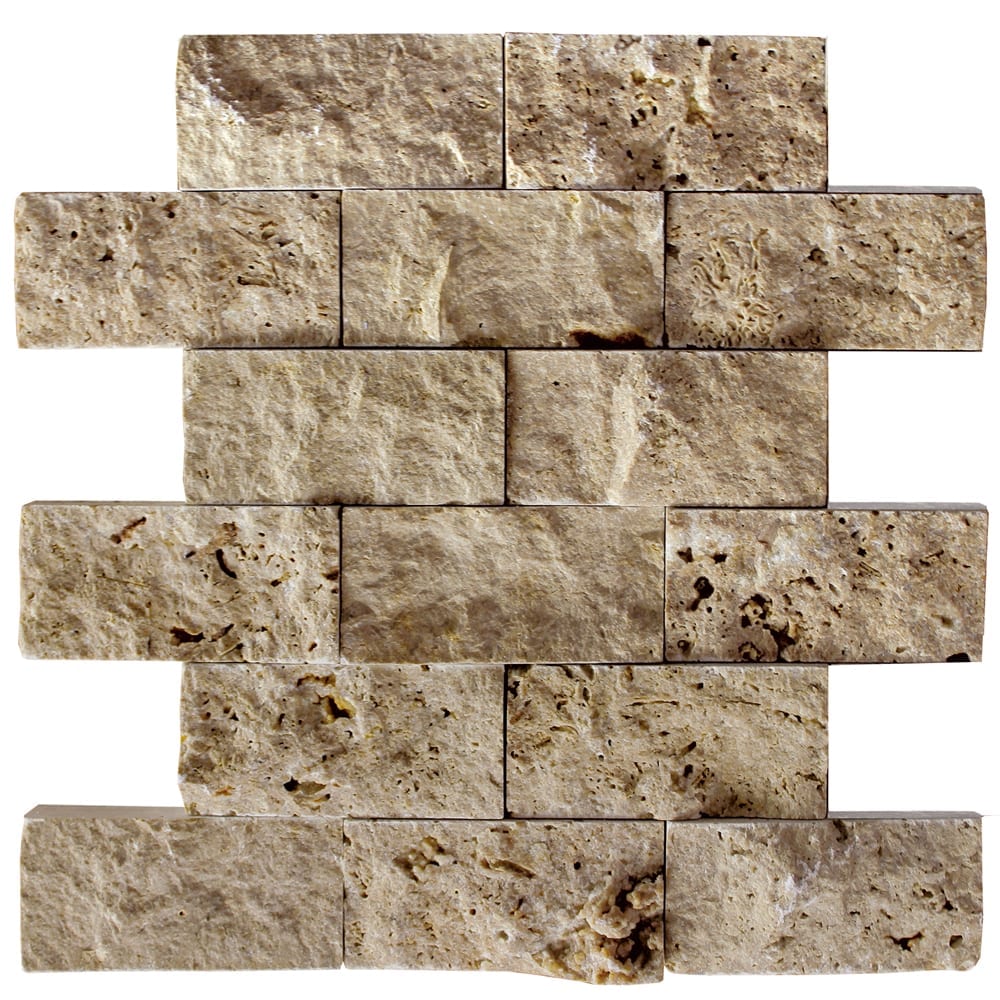 Natural Travertine stone in rich Noce Brown finish, ideal for elegant flooring and wall applications
