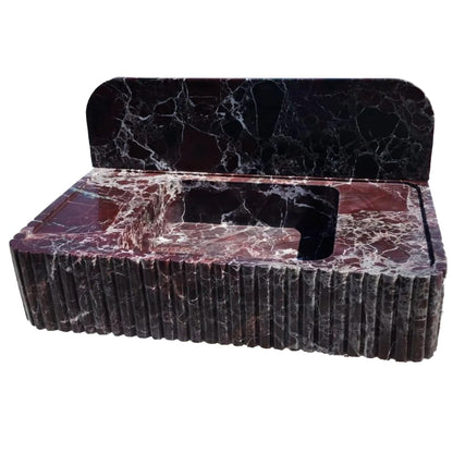 Rosso Levanto marble wall-mount feature showcasing elegant interior design and natural stone textures