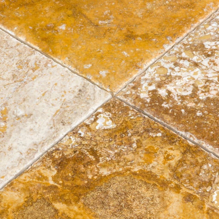 Scabos Travertine Tile Brushed and Chiseled Floor and Wall Tile - Livfloors Collection.