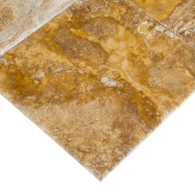 Scabos Travertine Tile Brushed and Chiseled Floor and Wall Tile - Livfloors Collection.