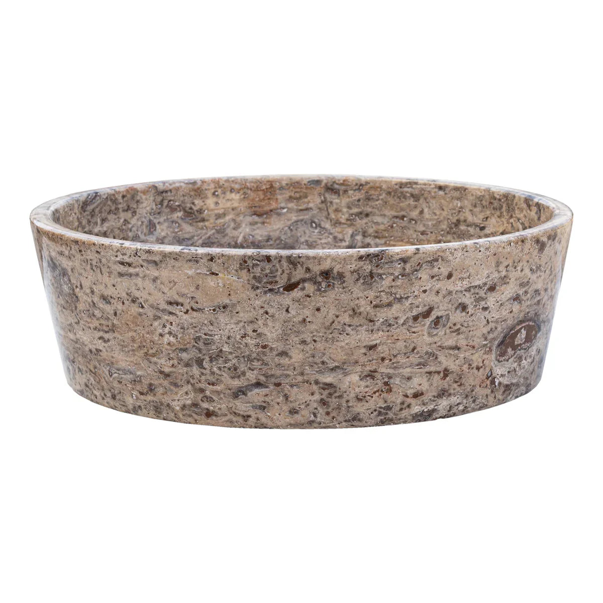 Elegant silver accents complement natural travertine textures in sophisticated interior designs.