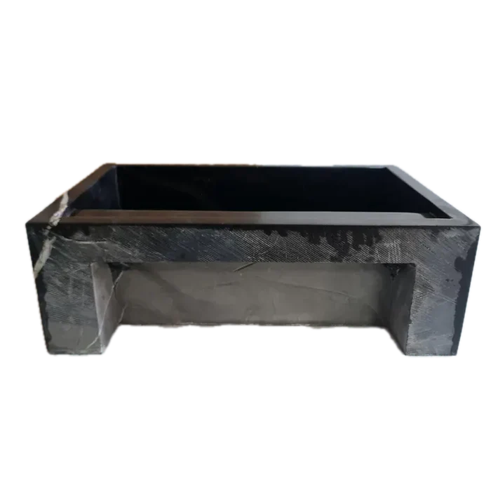 Toros Black Marble Rectangular Wall-mount Bathroom Sink Fluted (W)16" (L)24" (H)7".