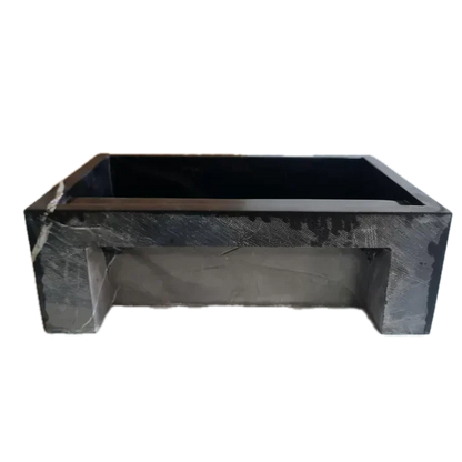 Toros Black Marble Rectangular Wall-mount Bathroom Sink Fluted (W)16" (L)24" (H)7".