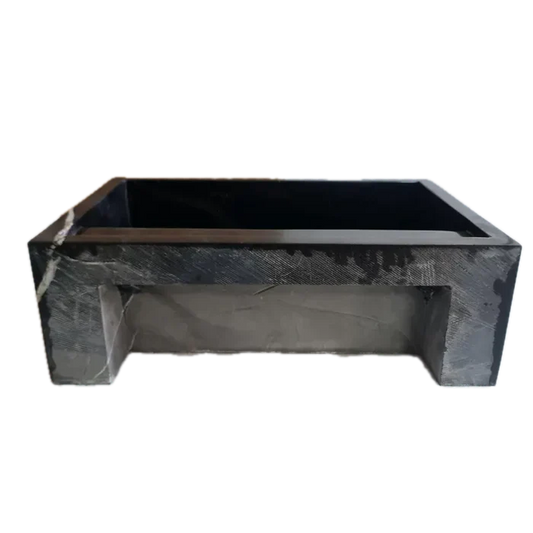 Toros Black Marble Rectangular Wall-mount Bathroom Sink Fluted (W)16" (L)24" (H)7".