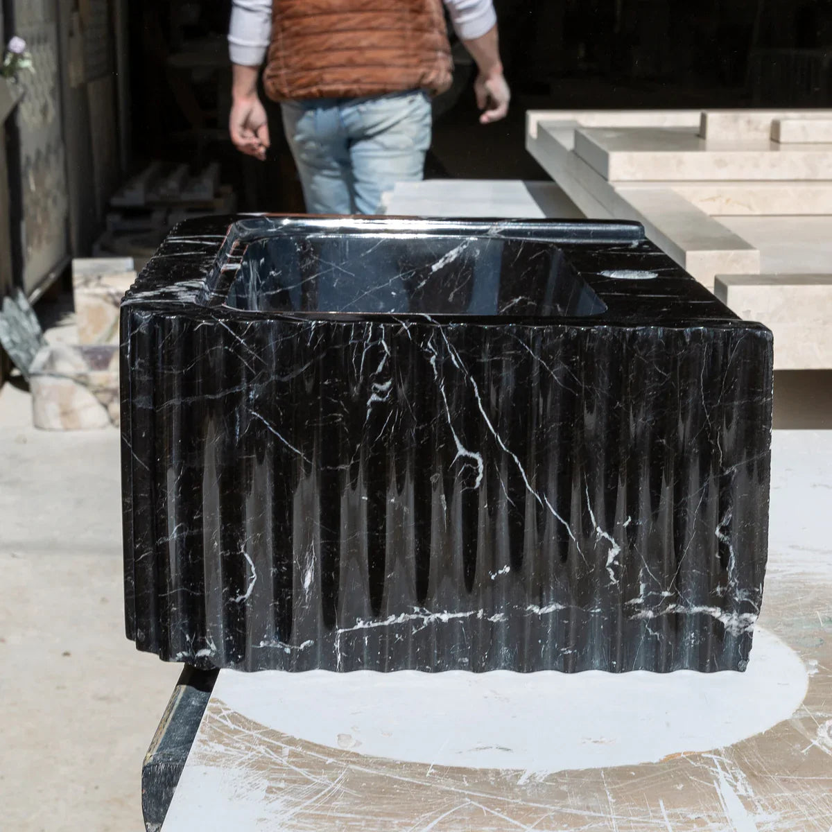 Elegant marble surface showcasing refined craftsmanship and timeless aesthetic appeal in interior design.