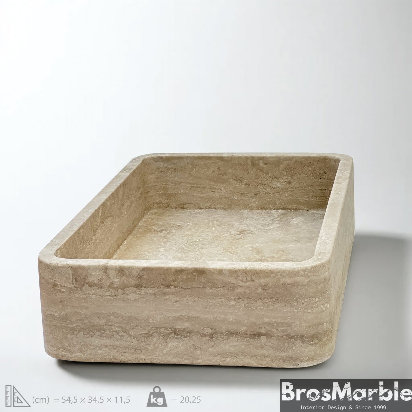 Travertine Marble Sink | Handmade Natural Stone Bathroom Basin