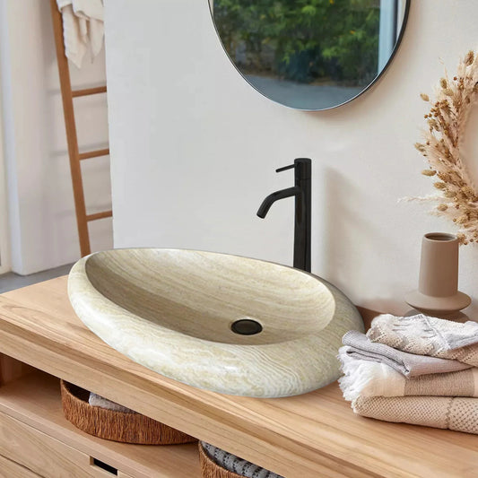 Elegant design featuring natural travertine stone, perfect for sophisticated interior and exterior applications.