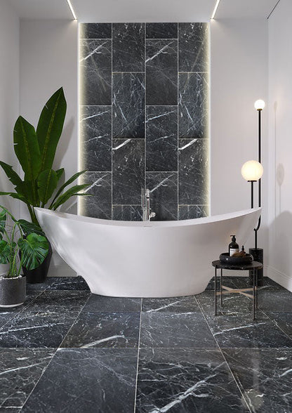 Elegant Amanos design crafted from luxurious Black Marble, perfect for sophisticated interior décor and architectural projects.