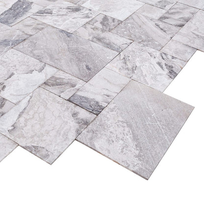 Elegant Atlantic Grey marble tiles showcasing natural patterns for sophisticated interior designs