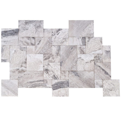 Elegant Atlantic Grey marble tiles showcasing natural patterns for sophisticated interior designs