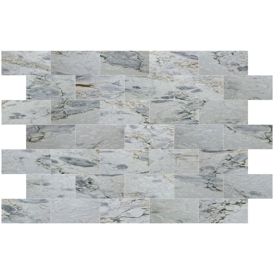 Exquisite Aqua White Exotic Marble slab showcasing elegant natural patterns for upscale interior design and architectural projects.