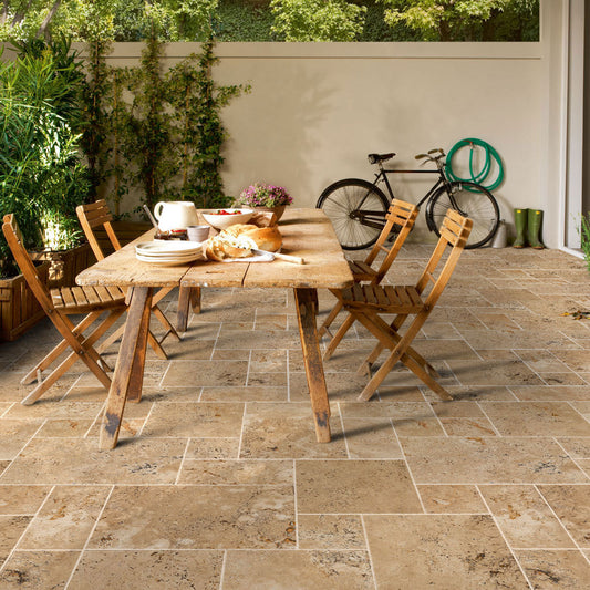 Premium quality travertine flooring with elegant natural stone finish for sophisticated interiors