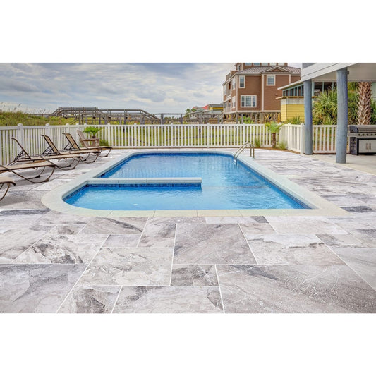 Elegant Atlantic Grey marble tiles showcasing natural patterns for sophisticated interior designs