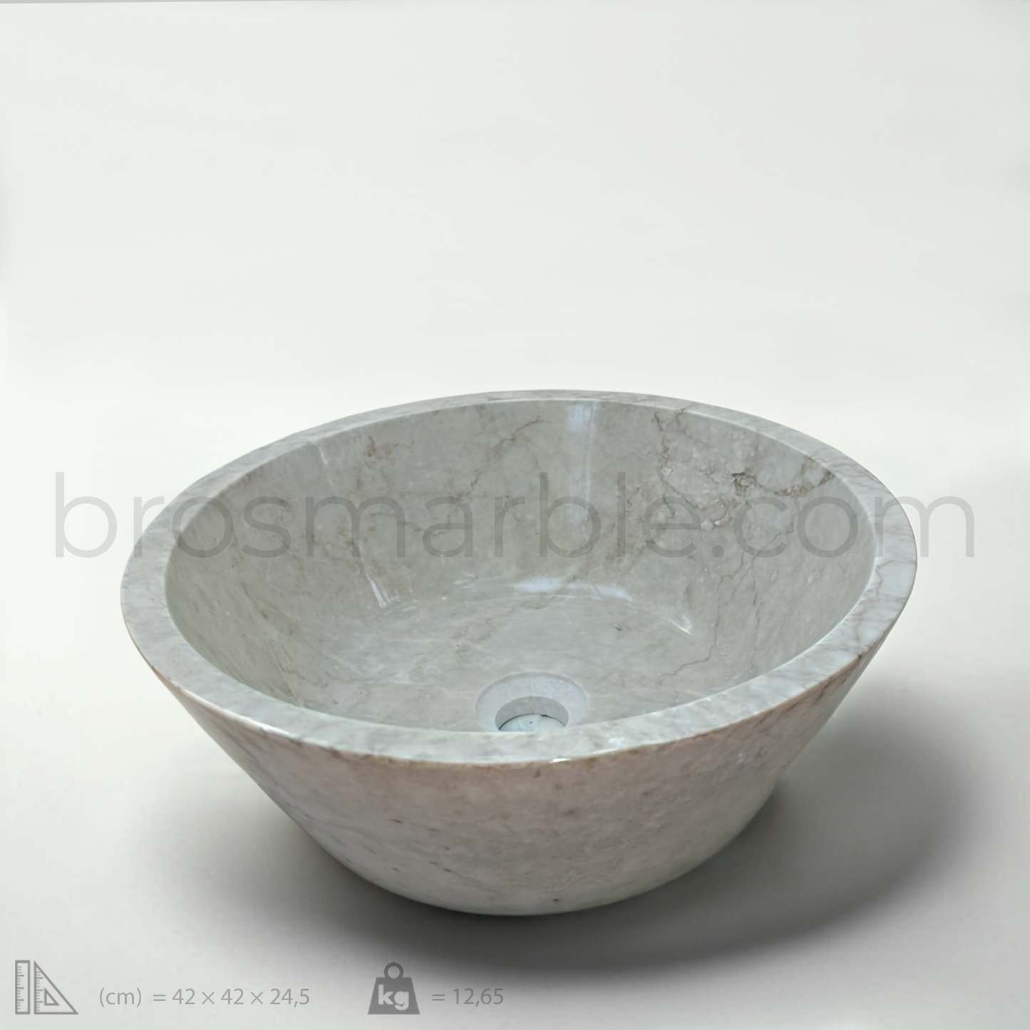 View the image of Beige Marble Conical Vessel Sink (BRS001) at BROSMARBLE. Premium marble sink in the Sinks category, available for $345.00.