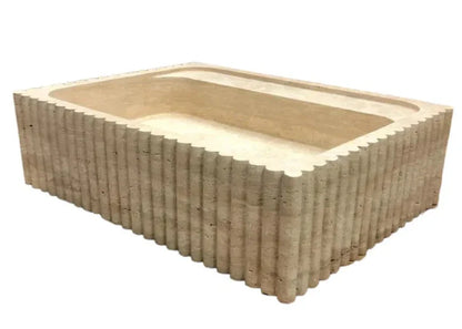 Close-up image of travertine stone showcasing its exceptional durability and timeless elegance