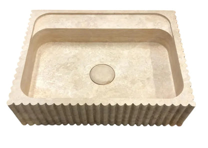Close-up image of travertine stone showcasing its exceptional durability and timeless elegance