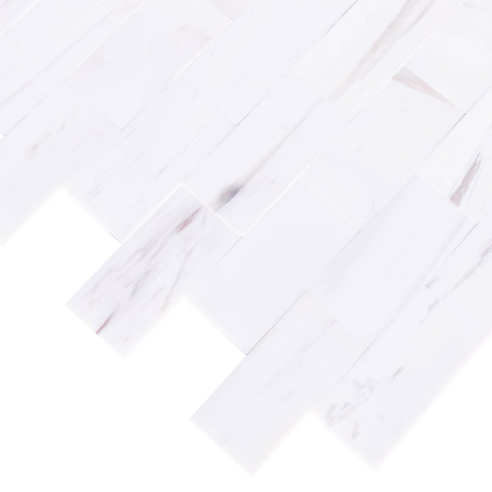 Elegant Bianco Dolomite marble tile showcasing natural stone texture, perfect for sophisticated interior flooring and wall design.