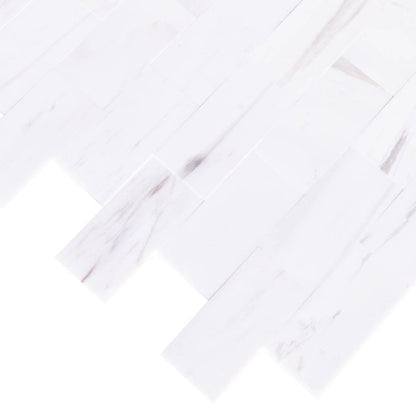 Elegant Bianco Dolomite marble tile showcasing natural stone texture, perfect for sophisticated interior flooring and wall design.