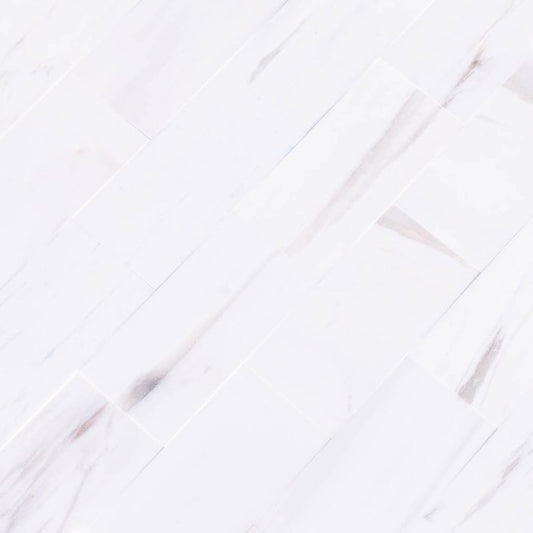 Elegant Bianco Dolomite marble tile showcasing natural stone texture, perfect for sophisticated interior flooring and wall design.