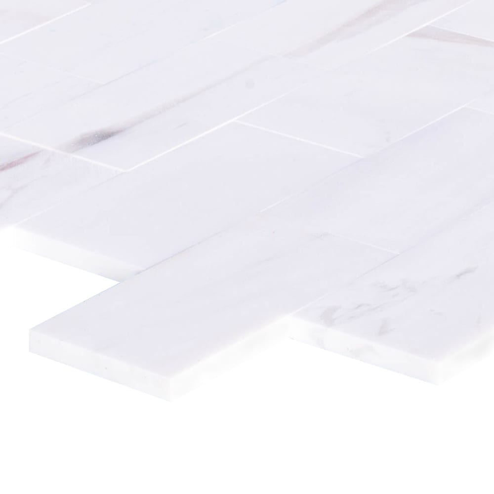 Elegant Bianco Dolomite marble tile showcasing natural stone texture, perfect for sophisticated interior flooring and wall design.