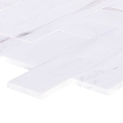Elegant Bianco Dolomite marble tile showcasing natural stone texture, perfect for sophisticated interior flooring and wall design.