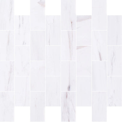 Elegant Bianco Dolomite marble tile showcasing natural stone texture, perfect for sophisticated interior flooring and wall design.