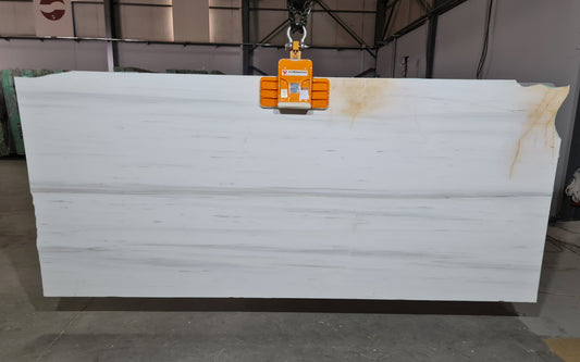 High-quality Bianco Dolomiti marble slabs showcasing elegant natural patterns for premium architectural projects