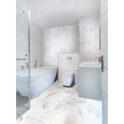 Bianco Ibiza White Marble Floor and Wall Tile - Livfloors Collection.