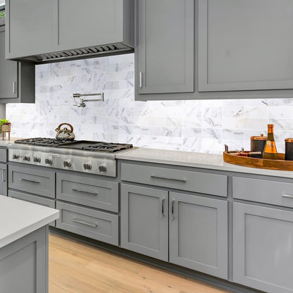 Bianco Ibiza White Marble Floor and Wall Tile - Livfloors Collection.