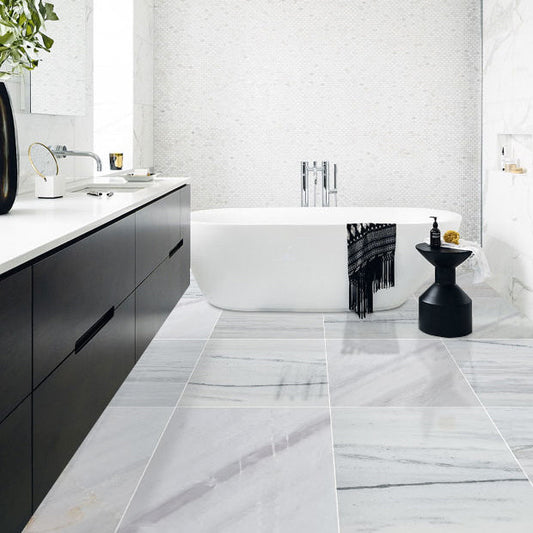 Elegant Bianco Lasa marble tiles showcasing natural beauty and premium quality for sophisticated interior designs.