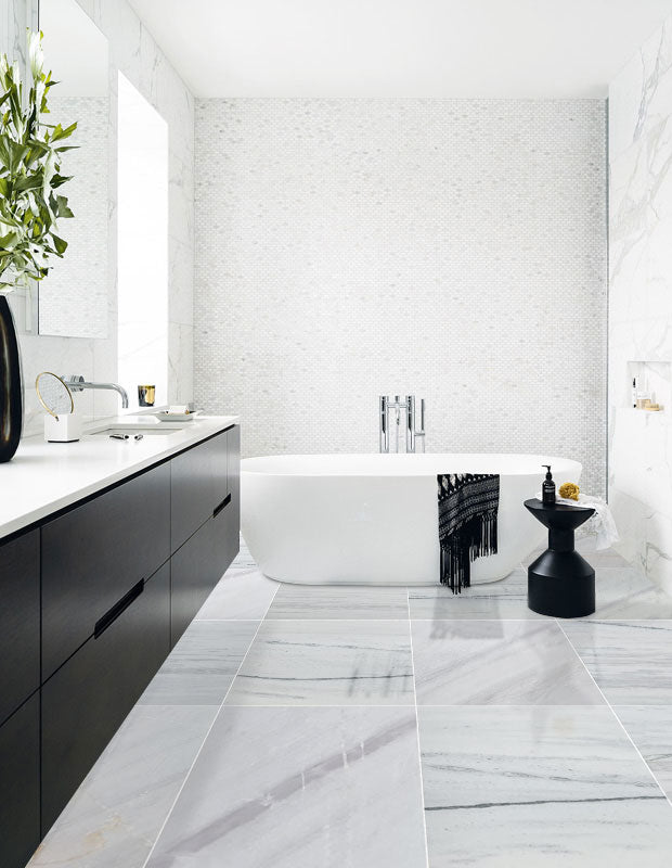 Elegant Bianco Lasa marble tiles showcasing natural beauty and premium quality for sophisticated interior designs.