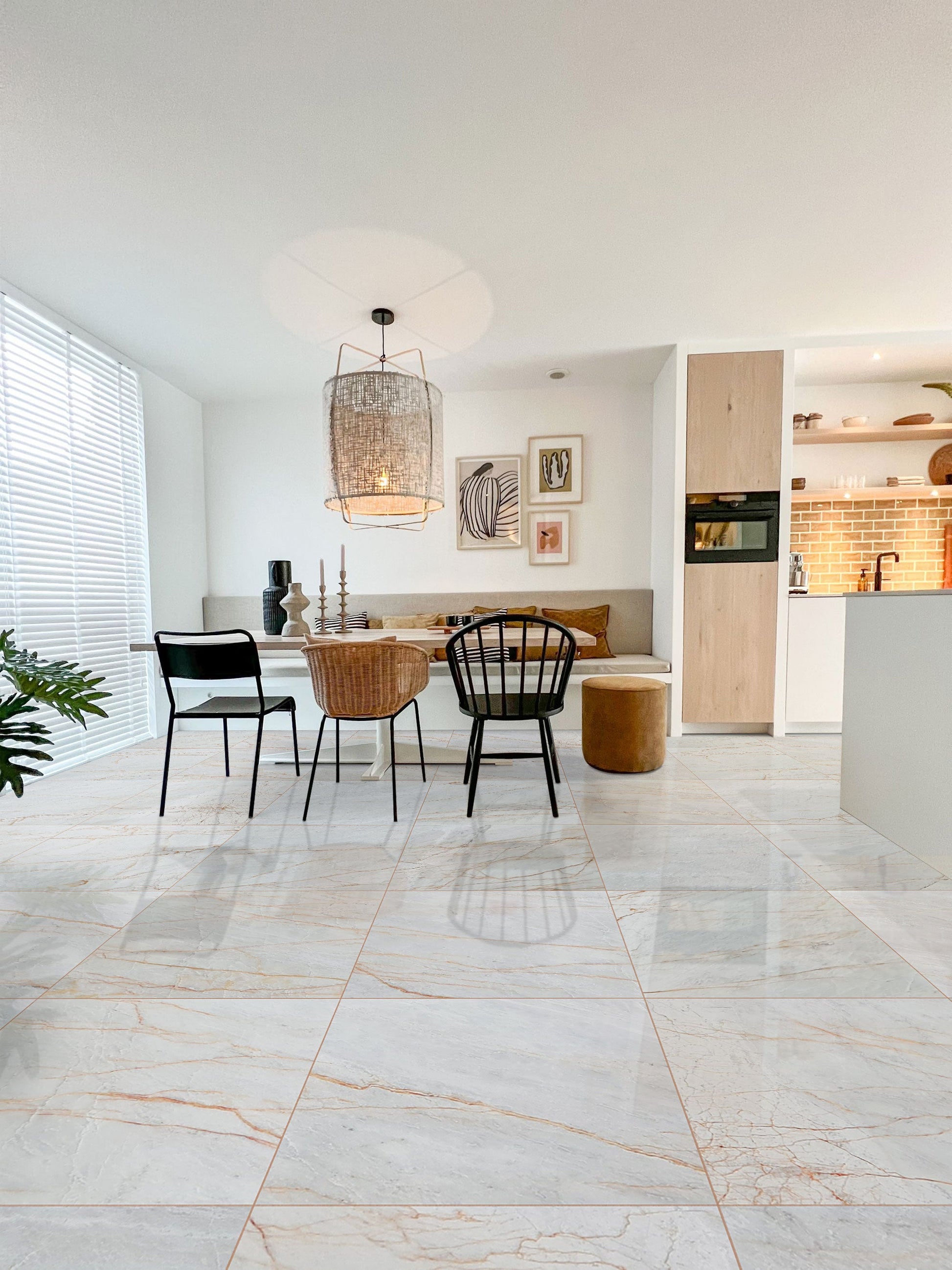 Bianco Venato Exotic Marble Polished Floor and Wall Tile - Large Format - Livfloors Collection.