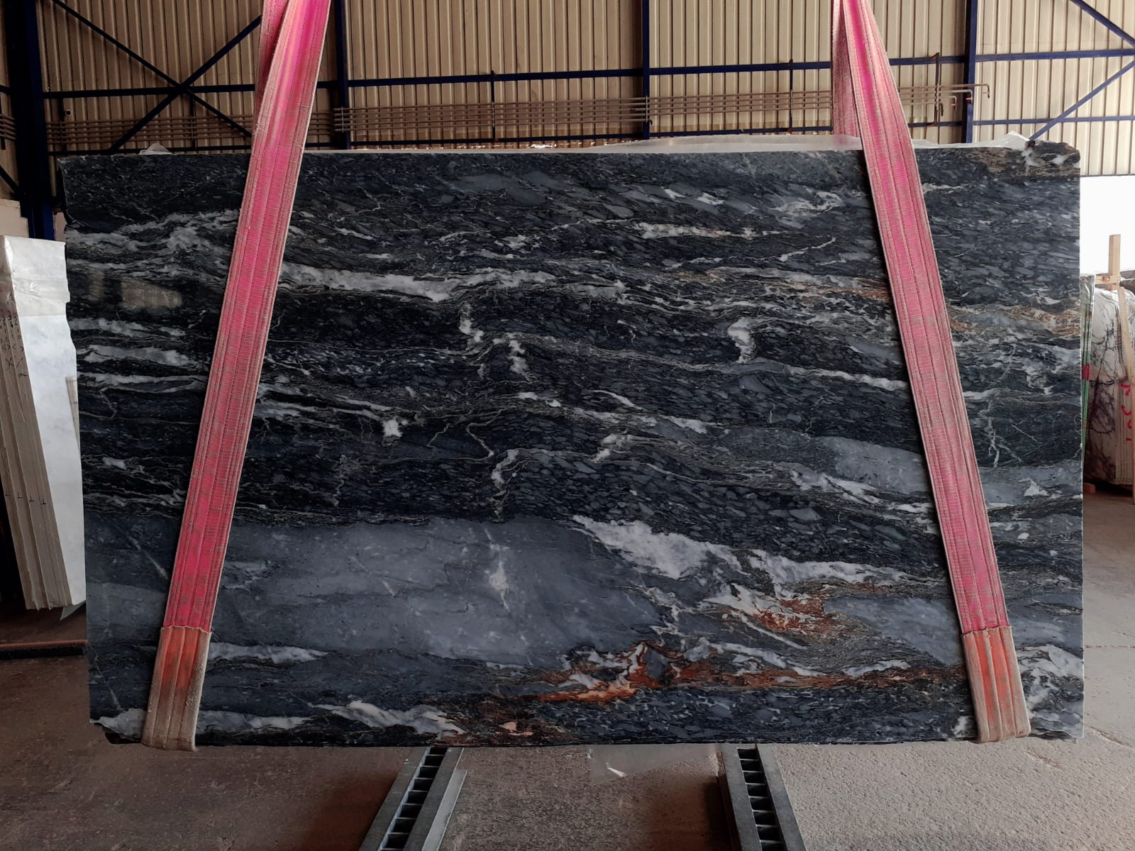 Black leopard inspired pattern on premium marble slabs showcasing elegance and durability for upscale interior design