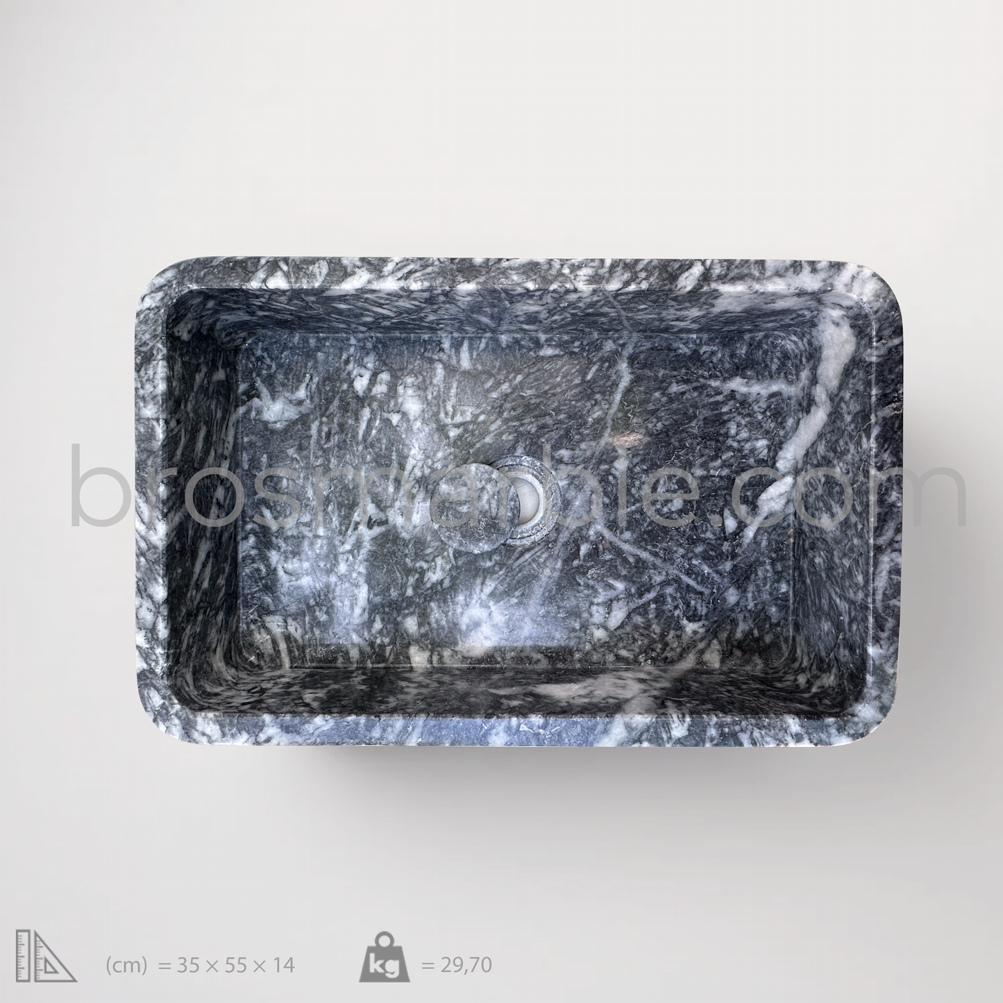 View the image of Black Marble Rectangular Sink (BRS020) at BROSMARBLE. Premium marble sink in the Sinks category, available for $570.00.