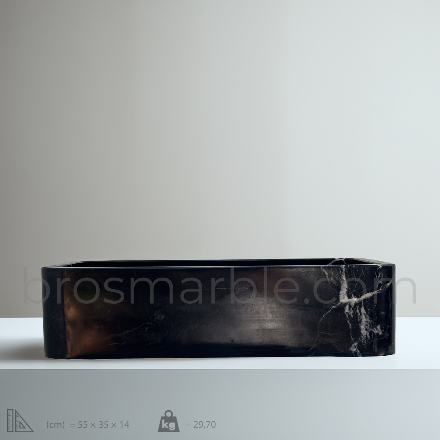 View the image of Black Marble Rectangular Sink (BRS022) at BROSMARBLE. Premium marble sink in the Sinks category, available for $570.00.