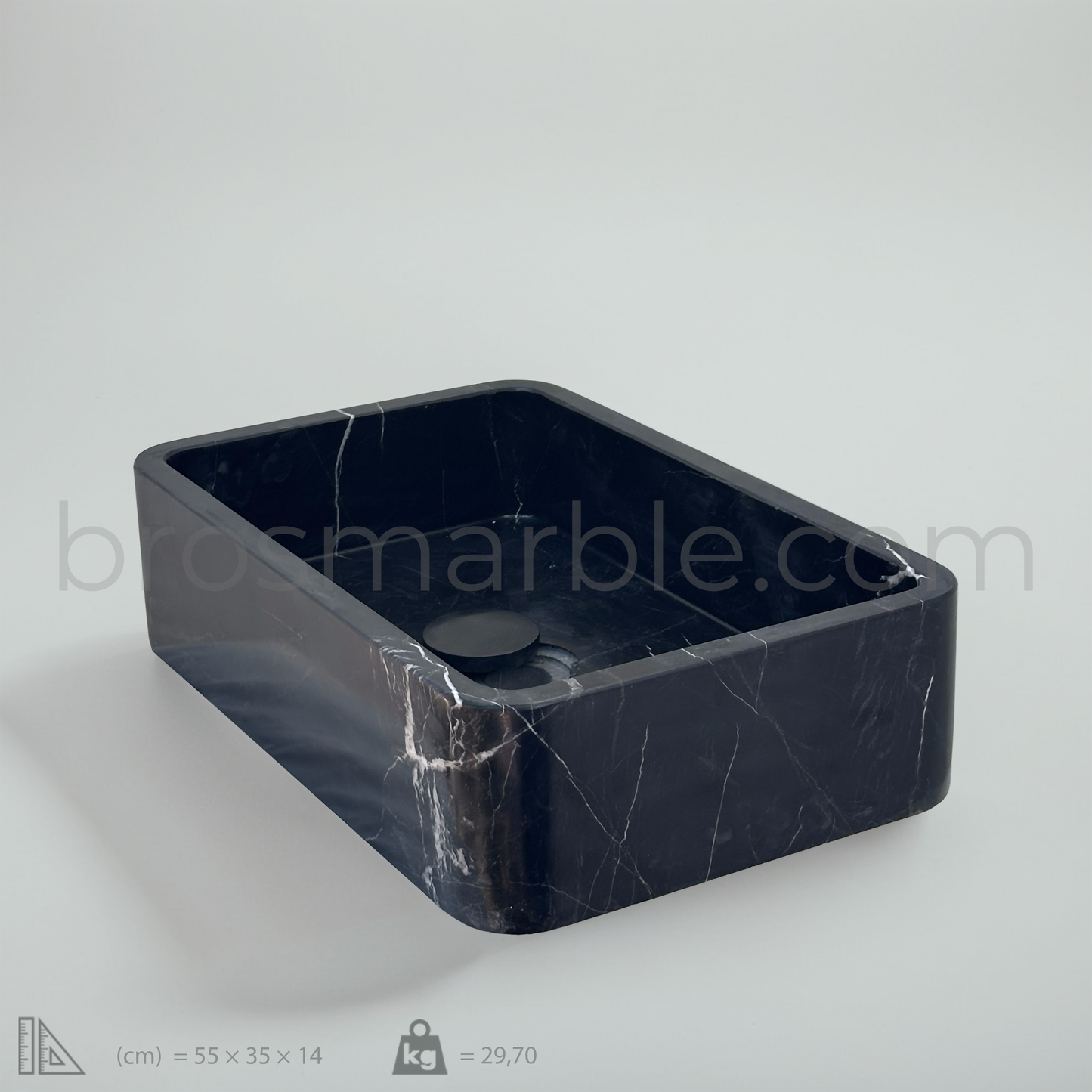 View the image of Black Marble Rectangular Sink (BRS022) at BROSMARBLE. Premium marble sink in the Sinks category, available for $570.00.