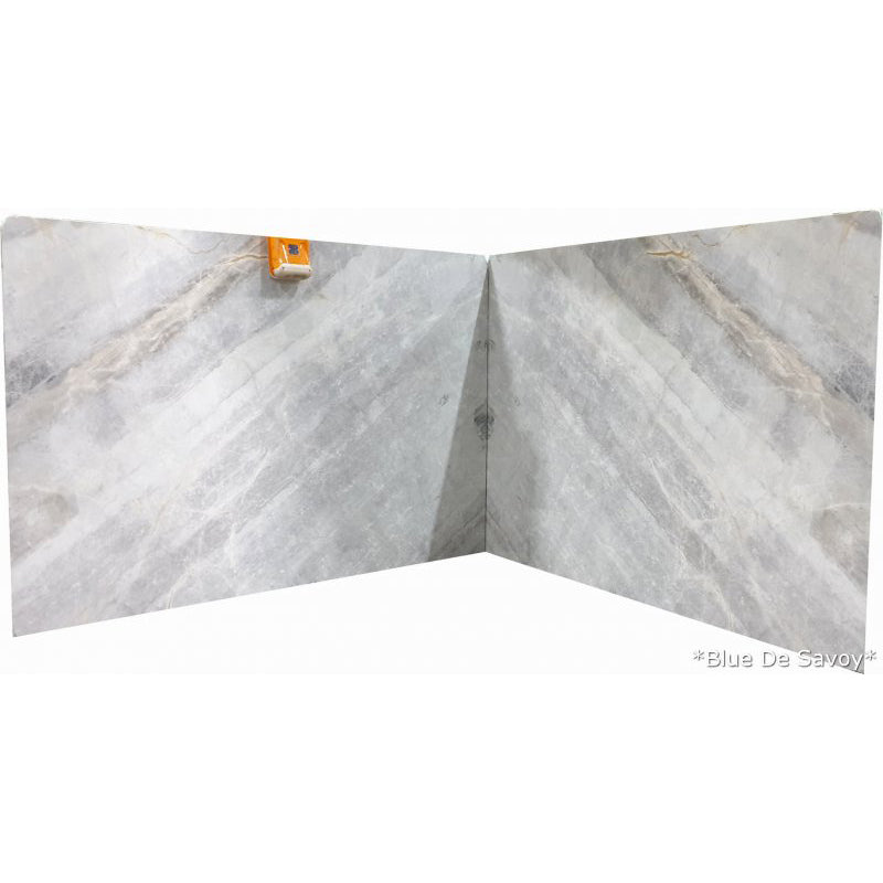 High-quality Blue De Savoy marble slabs showcasing unique veining and elegance for luxurious interior design