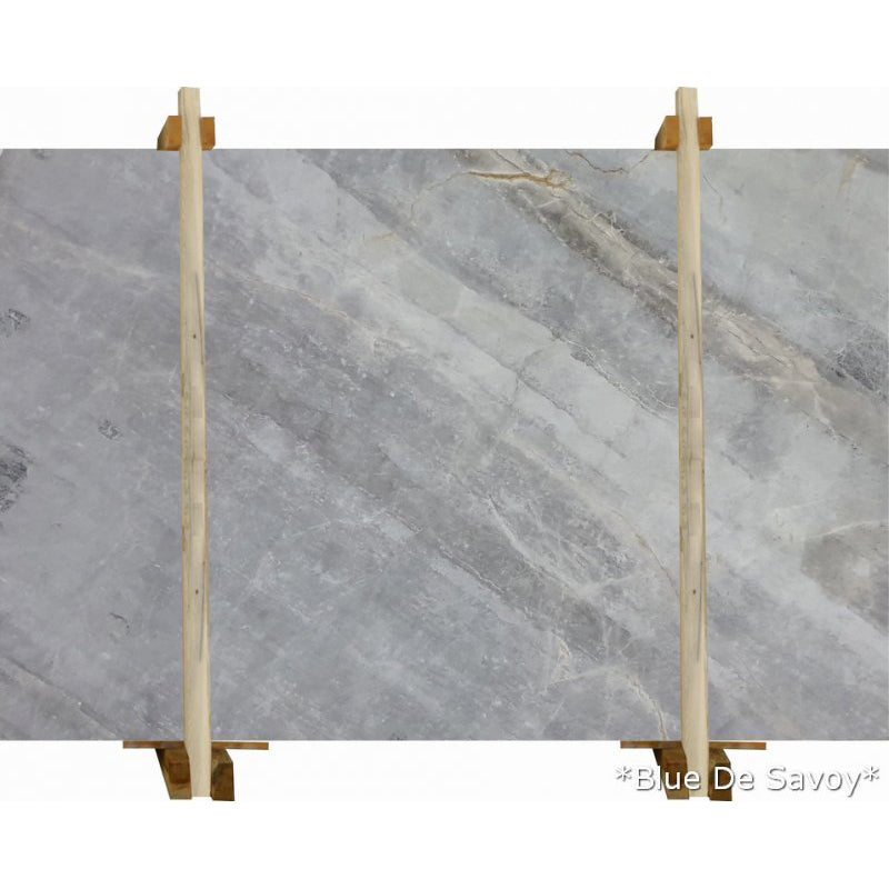 High-quality Blue De Savoy marble slabs showcasing unique veining and elegance for luxurious interior design