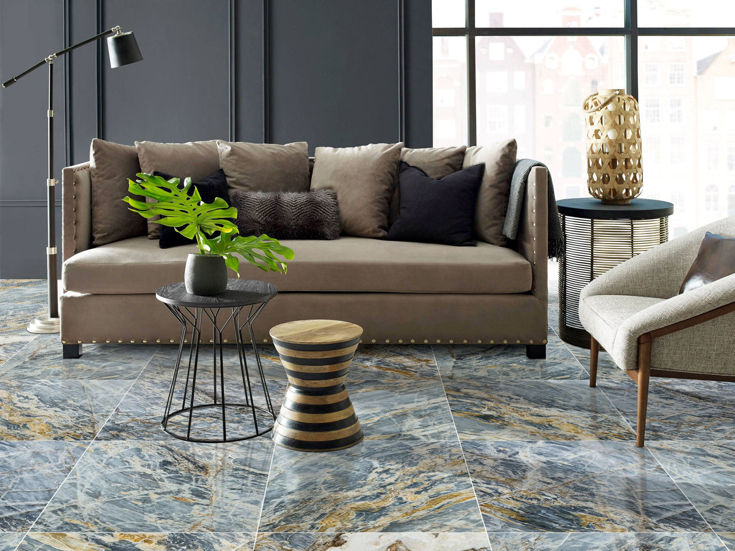 Blue Lagoon Dolomite Marble showcasing exquisite natural stone surfaces for elegant interior design applications.