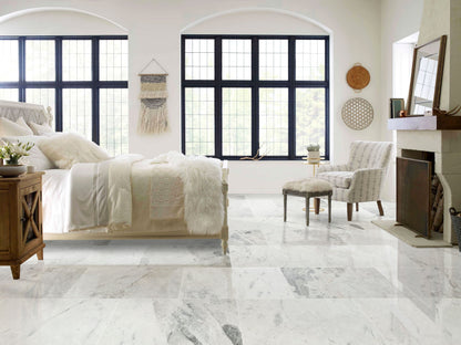 Elegant Blue Whisper marble tile showcasing intricate natural patterns for premium interior designs
