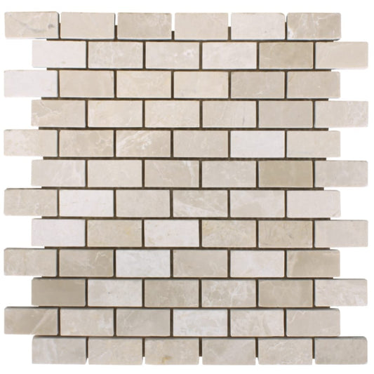 Botticino Cream Beige Marble Mosaic Floor and Wall Tile - Livfloors Collection.