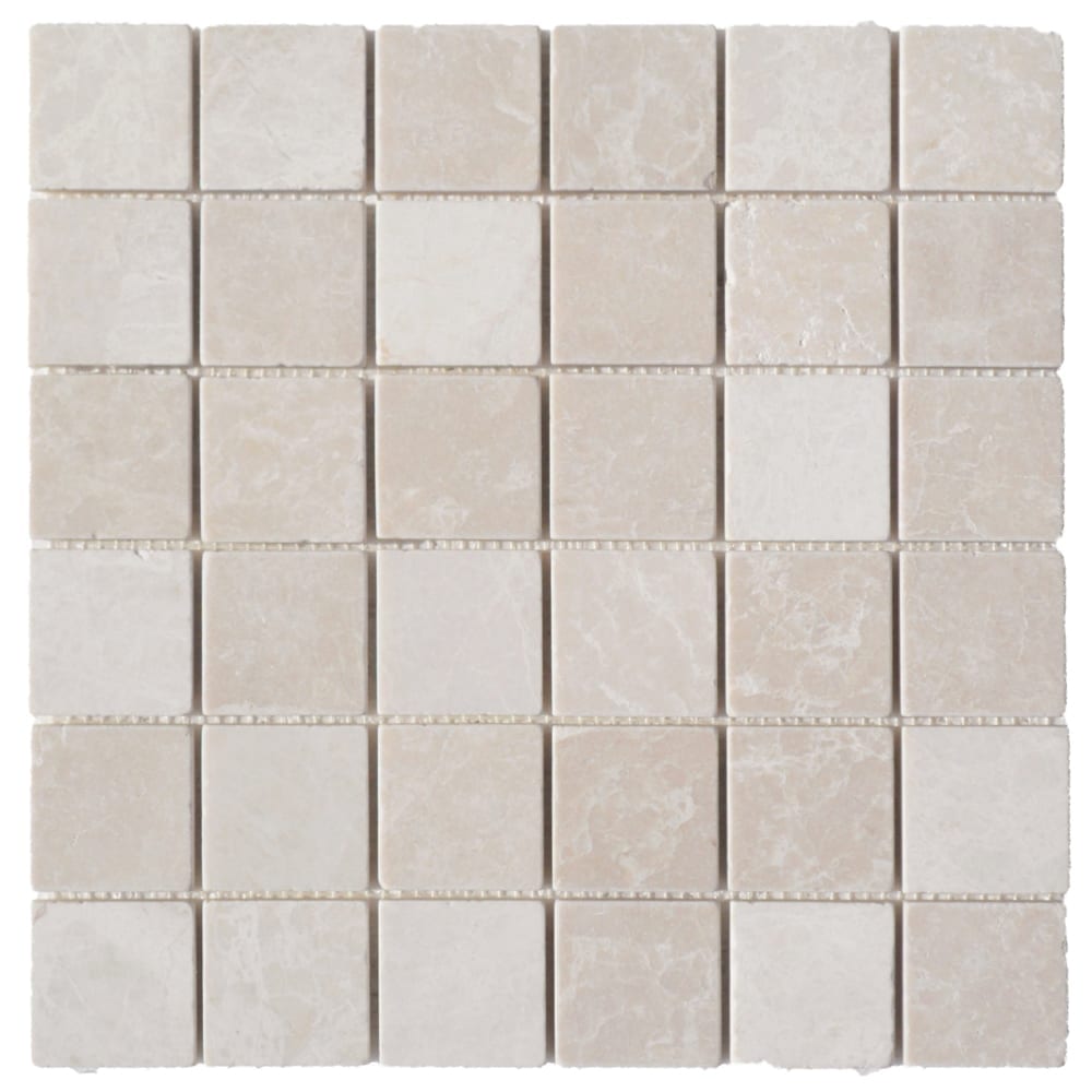 Botticino Cream Beige Marble Mosaic Floor and Wall Tile - Livfloors Collection.