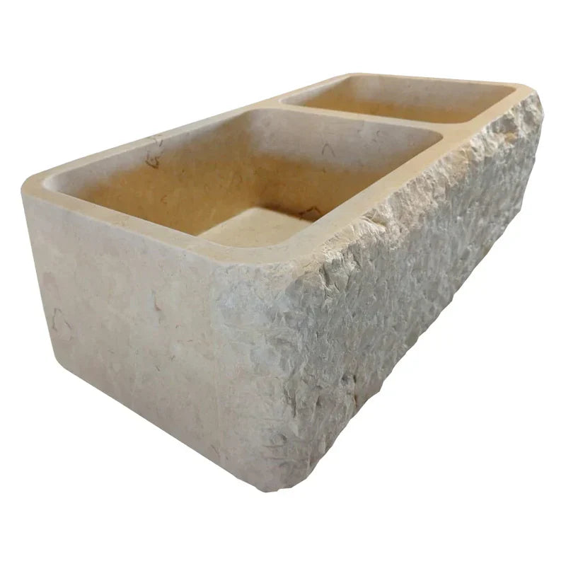 Botticino Beige farmhouse sink showcasing elegant design and durable natural stone for kitchen luxury