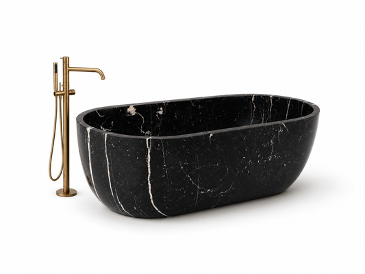 Black Marble Bathtub 65"