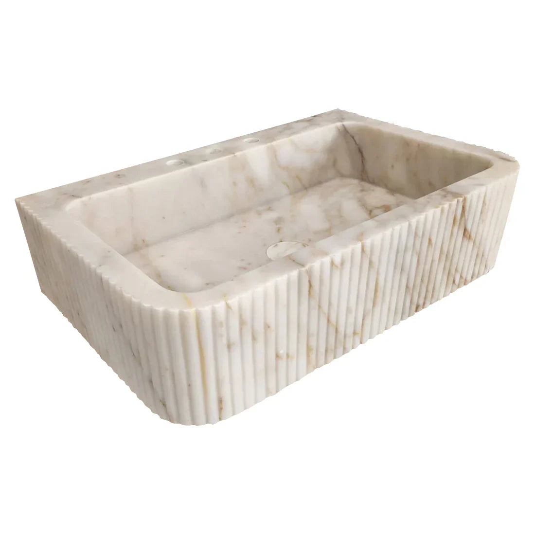 Elegant Calacatta Gold wall-mount vanity sink enhancing bathroom aesthetics with luxurious marble finish