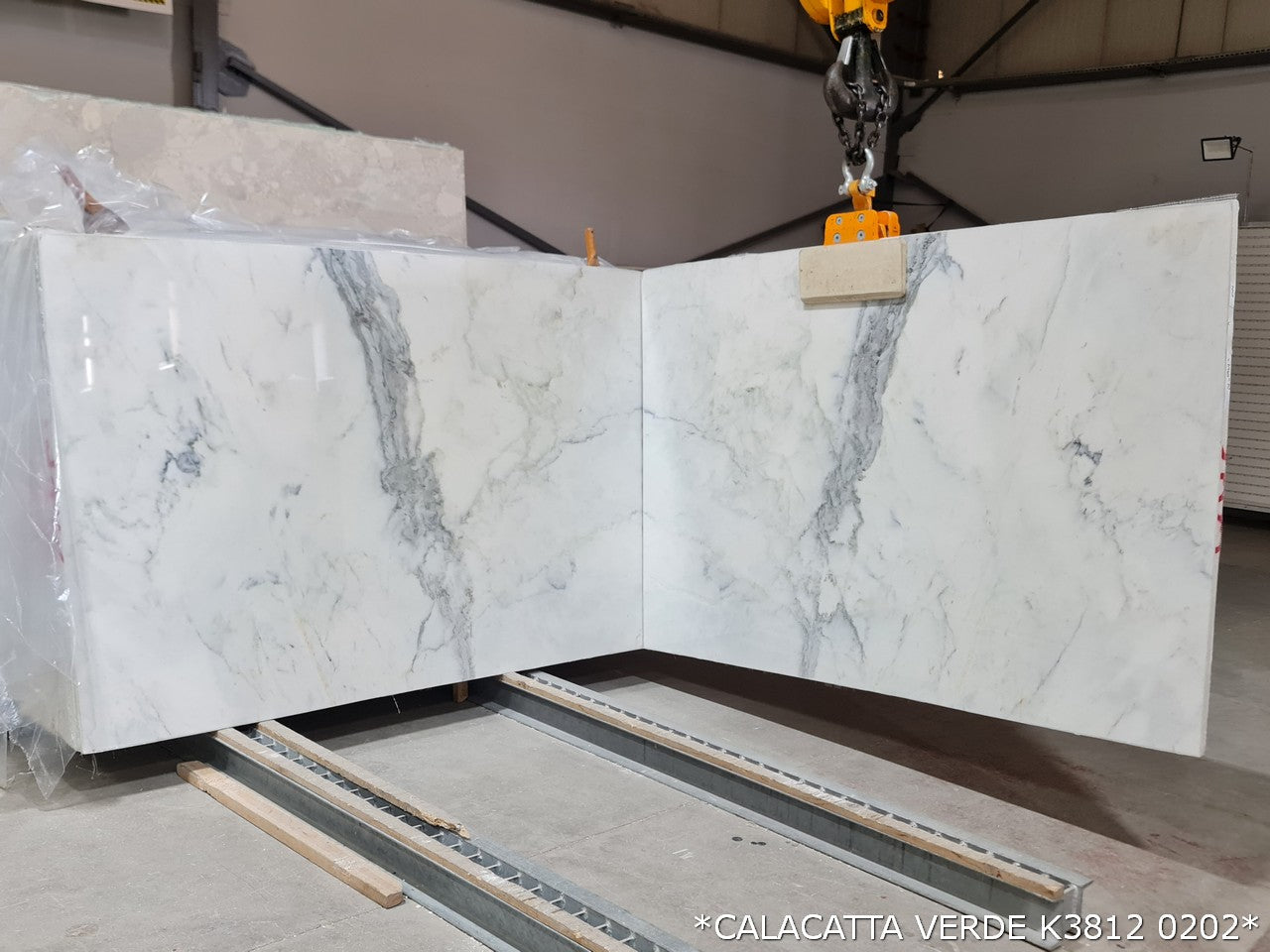 High-quality Calacatta Verde marble slabs showcasing natural elegance and durability for sophisticated interior designs