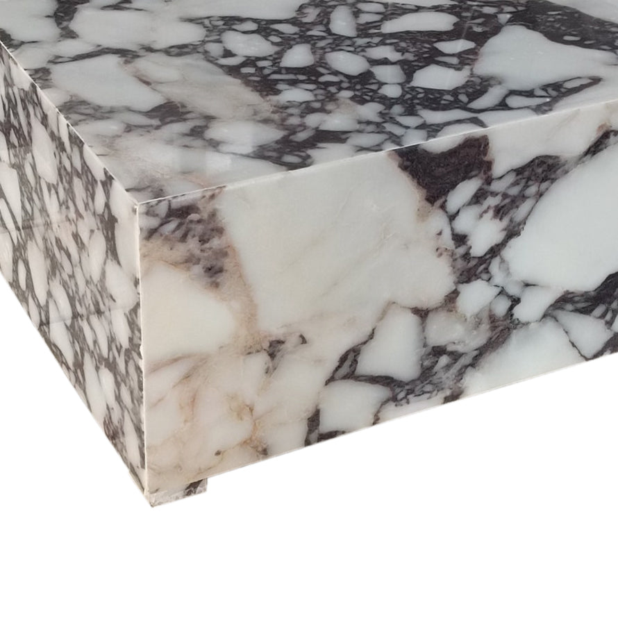 Calacatta Viola coffee table with elegant marble design, perfect for sophisticated living room decor