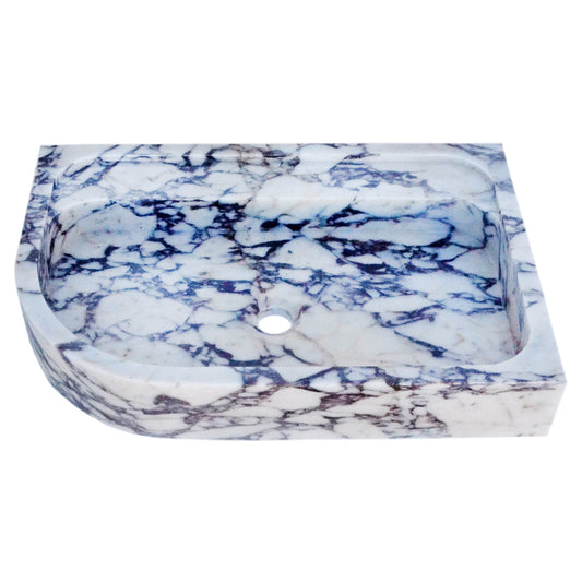 Elegant Corner Sink featuring luxurious Calacatta Viola marble for sophisticated bathroom design