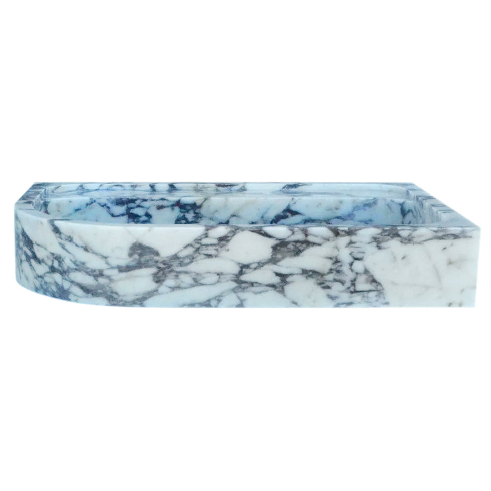 Elegant Corner Sink featuring luxurious Calacatta Viola marble for sophisticated bathroom design