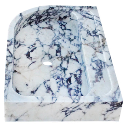 Elegant Corner Sink featuring luxurious Calacatta Viola marble for sophisticated bathroom design